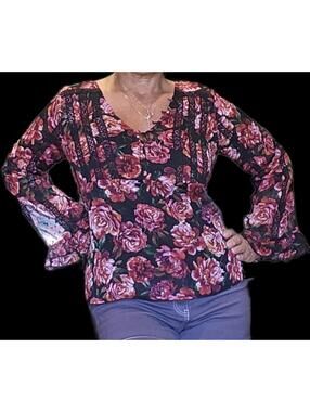 Lovestitch Primrose Lace Trim Blouse NWT Large